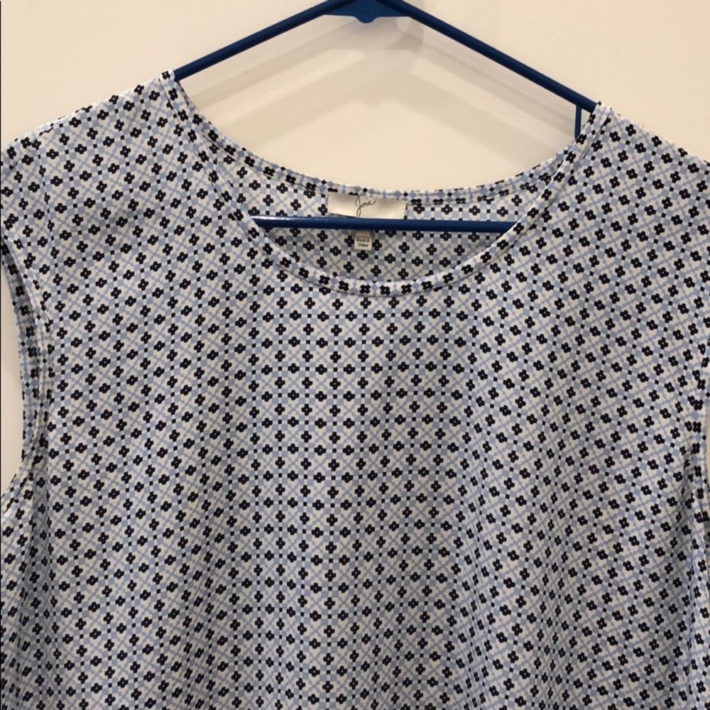 Joie Blue Geometric Silk Blouse - Picture 2 of 5